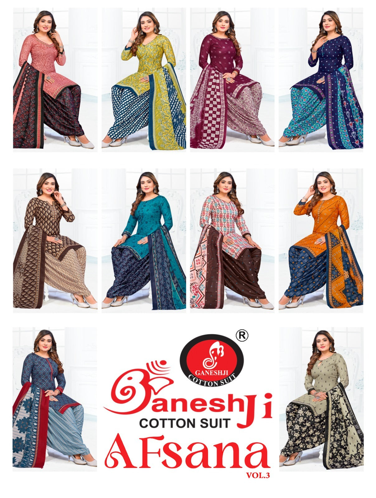 Afsana Vol 3 Ganeshji Cotton Dress Material Manufacturer India