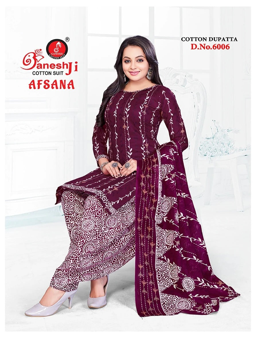 Afsana Vol 6 Ganeshji Cotton Dress Material Supplier India