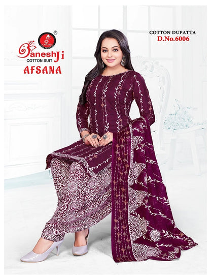 Afsana Vol 6 Ganeshji Cotton Dress Material Supplier India