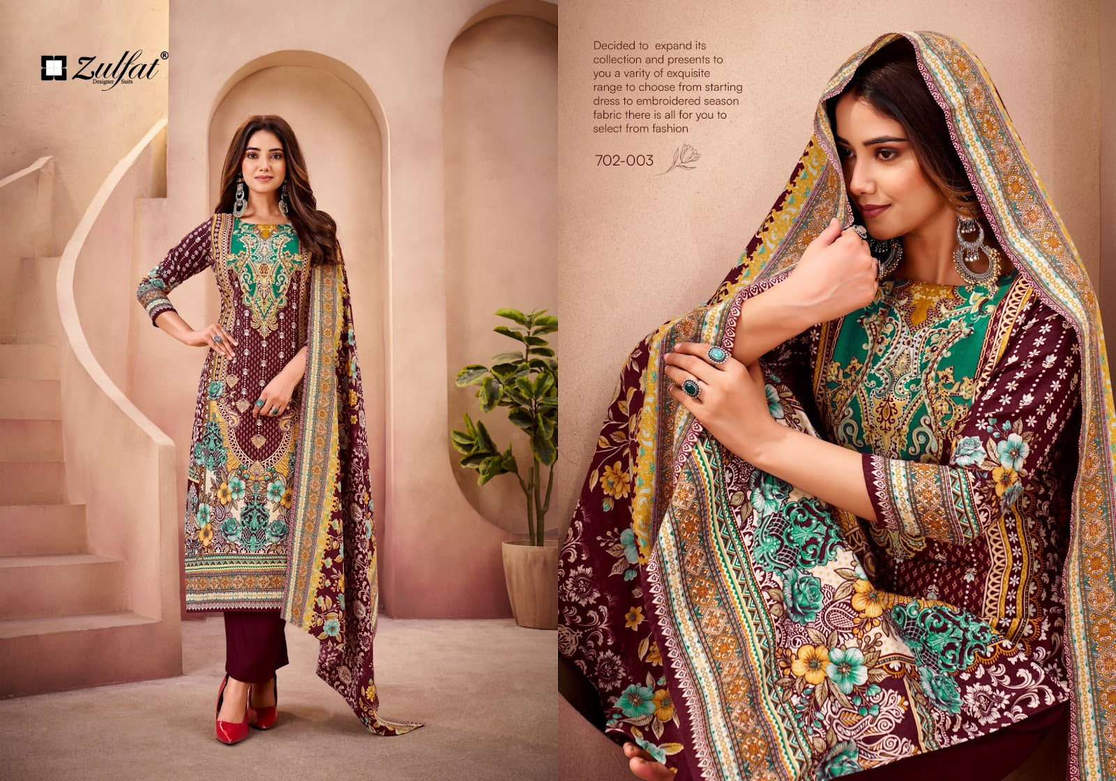 Afsana Zulfat Designer Woolen Pashmina Suits Exporter