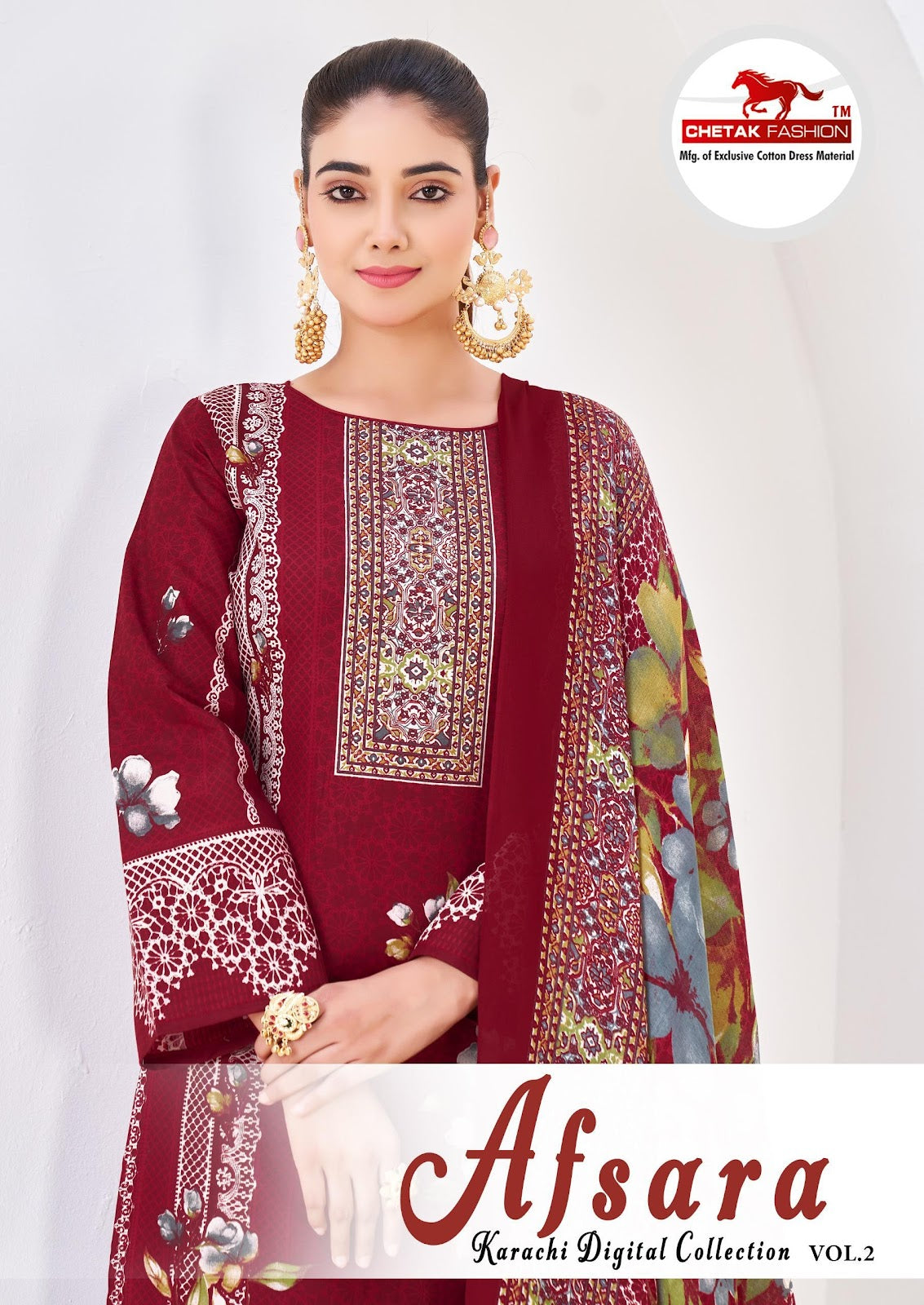Afsara Vol 2 Chetak Fashion Soft Cotton Karachi Salwar Suits Manufacturer Gujarat