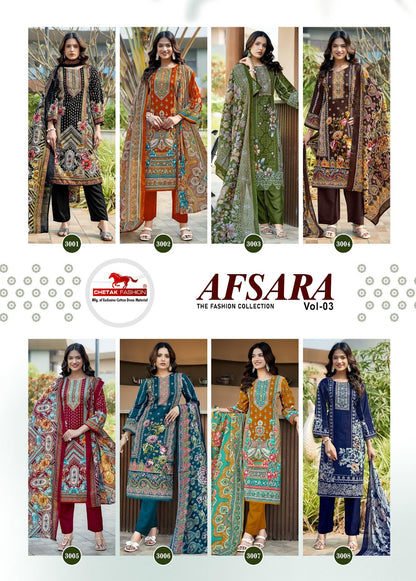 Afsara Vol 3 Chetak Fashion Mix Cotton Karachi Salwar Suits Supplier Ahmedabad