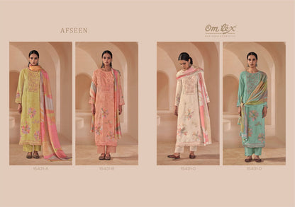 Afseen Omtex Muslin Silk Pant Style Suits Exporter