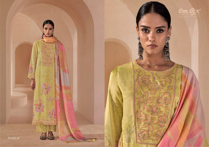 Afseen Omtex Muslin Silk Pant Style Suits Exporter