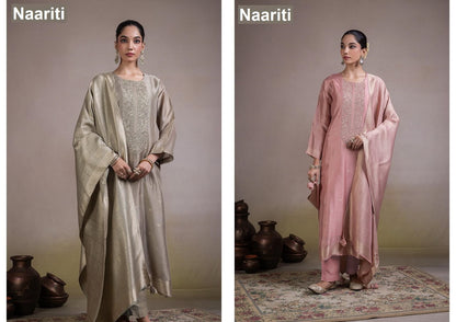 Afsun 2819 Naariti Silk Jacquard Pant Style Suits Manufacturer India