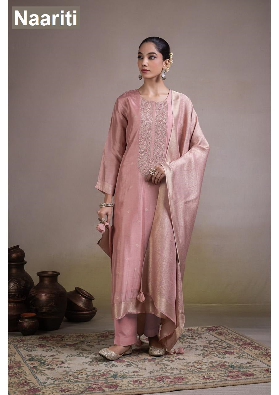 Afsun 2819 Naariti Silk Jacquard Pant Style Suits Manufacturer India