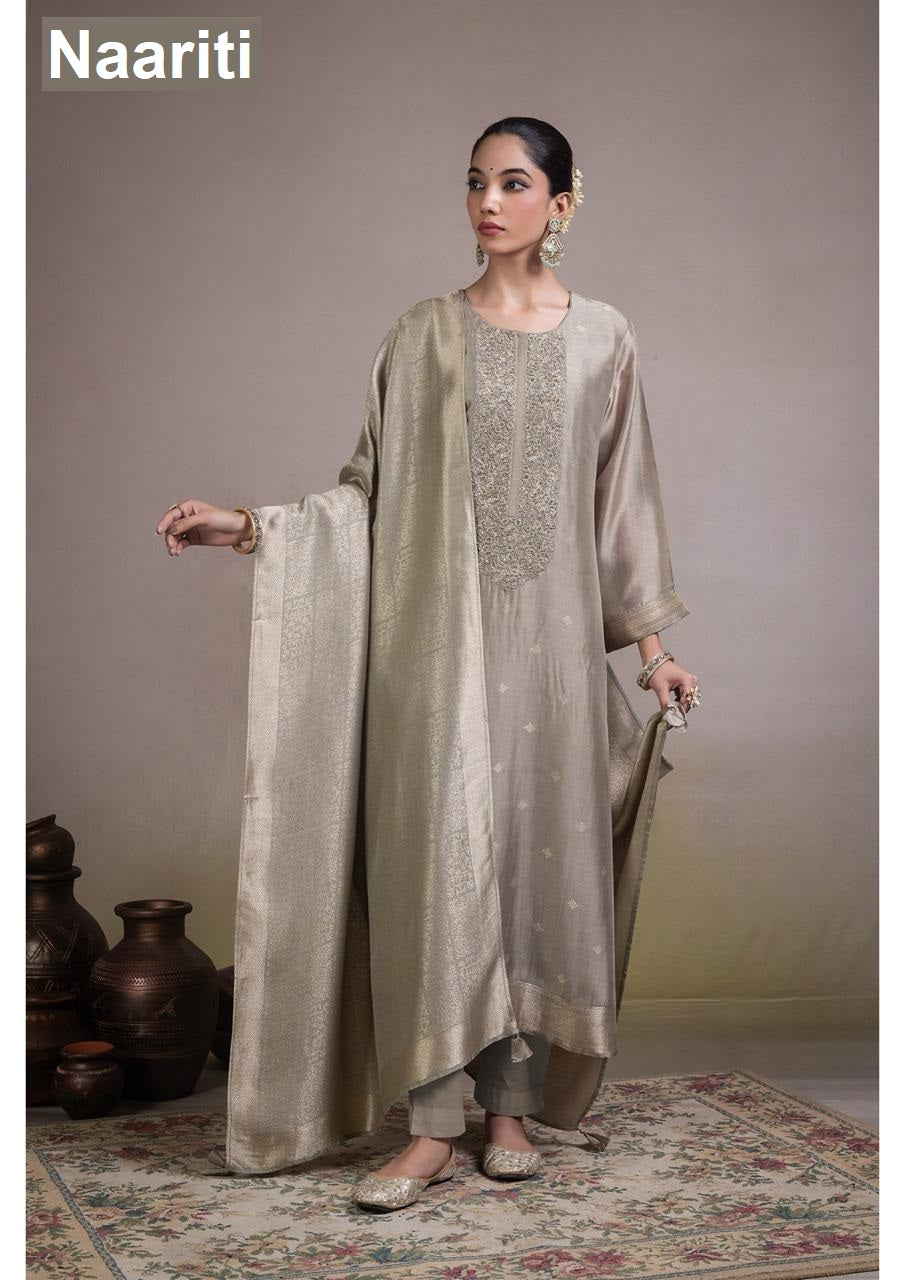 Afsun 2819 Naariti Silk Jacquard Pant Style Suits Manufacturer India