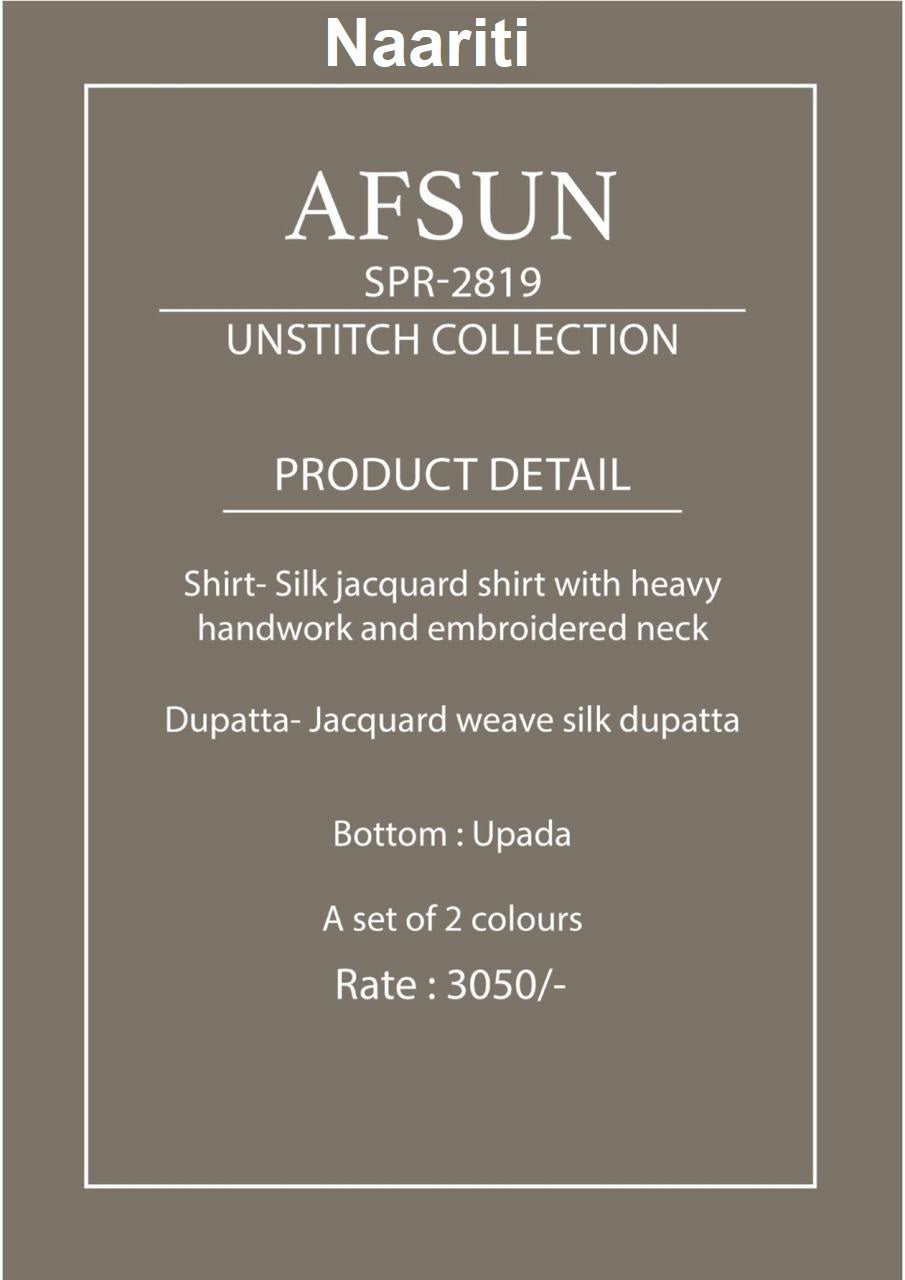 Afsun 2819 Naariti Silk Jacquard Pant Style Suits Manufacturer India