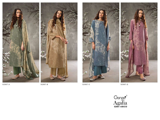 Agafia S2887 Ganga Premium Pashmina Suits Manufacturer India