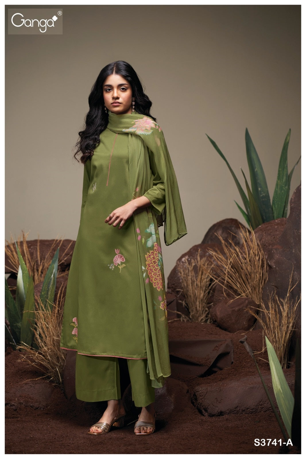 Agatha 3741 Ganga Premium Cotton Plazzo Style Suits Supplier