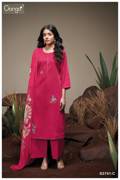 Agatha 3741 Ganga Premium Cotton Plazzo Style Suits Supplier