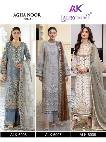Agha Noor Vol 2 6006-6008 Alk Georgette Pakistani Salwar Suits Supplier