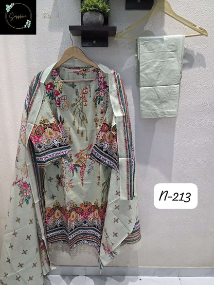 Agha Noorain N 213 Sapphire Lawn Karachi Readymade Suits Manufacturer Gujarat