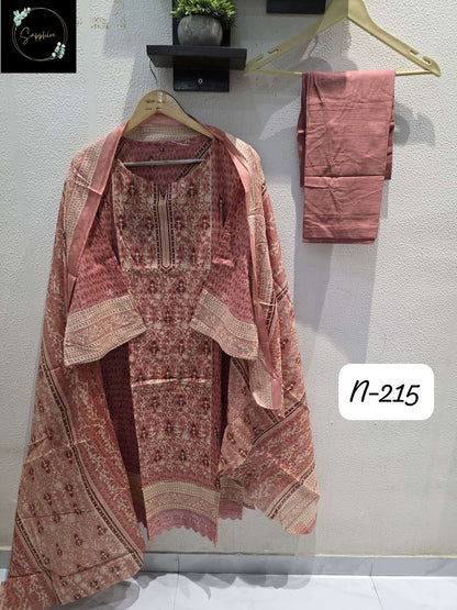 Agha Noorain N 215 Sapphire Lawn Cotton Karachi Readymade Suits Supplier