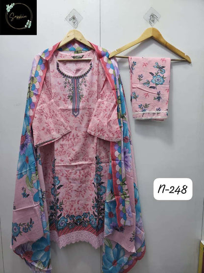 Agha Noorain N 248 Sapphire Pure Lawn Karachi Readymade Suits Supplier