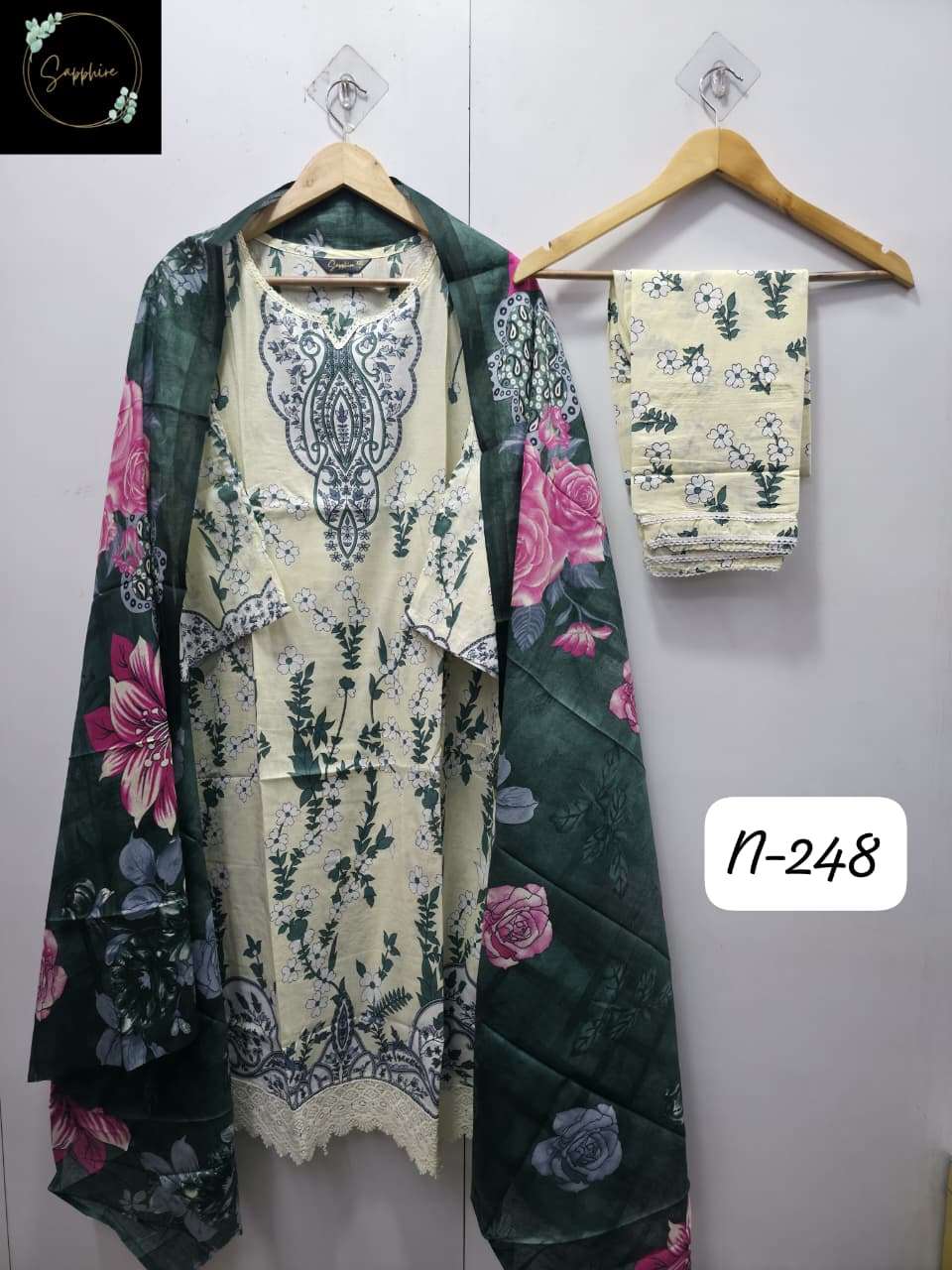 Agha Noorain N 248 Sapphire Pure Lawn Karachi Readymade Suits Supplier