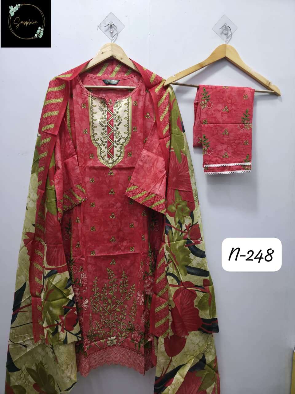 Agha Noorain N 248 Sapphire Pure Lawn Karachi Readymade Suits Supplier