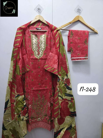 Agha Noorain N 248 Sapphire Pure Lawn Karachi Readymade Suits Supplier