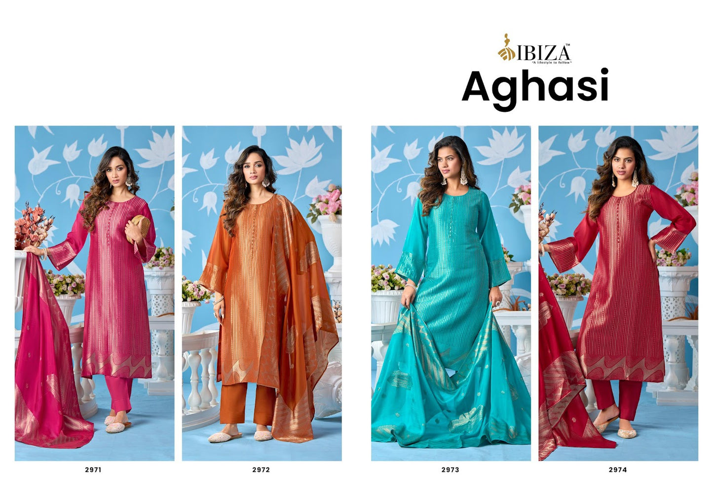Aghasi Ibiza Banglori Silk Pant Style Suits Wholesaler