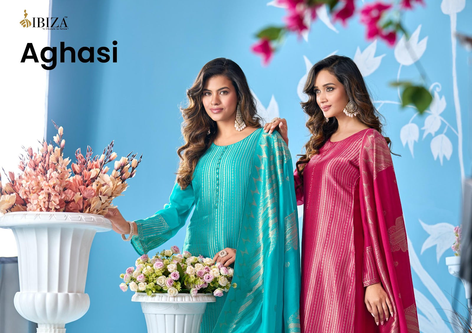 Aghasi Ibiza Banglori Silk Pant Style Suits Wholesaler