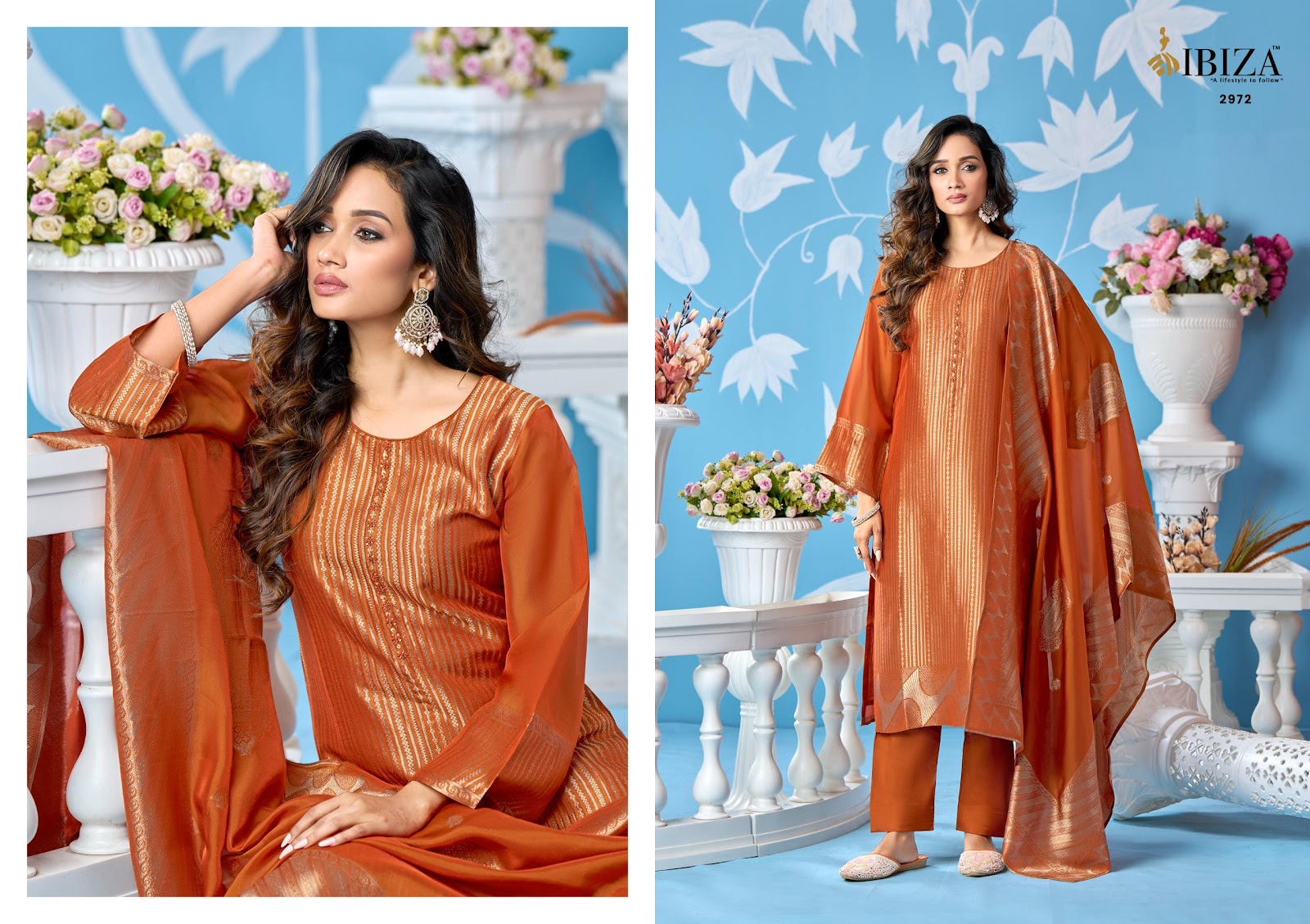 Aghasi Ibiza Banglori Silk Pant Style Suits Wholesaler