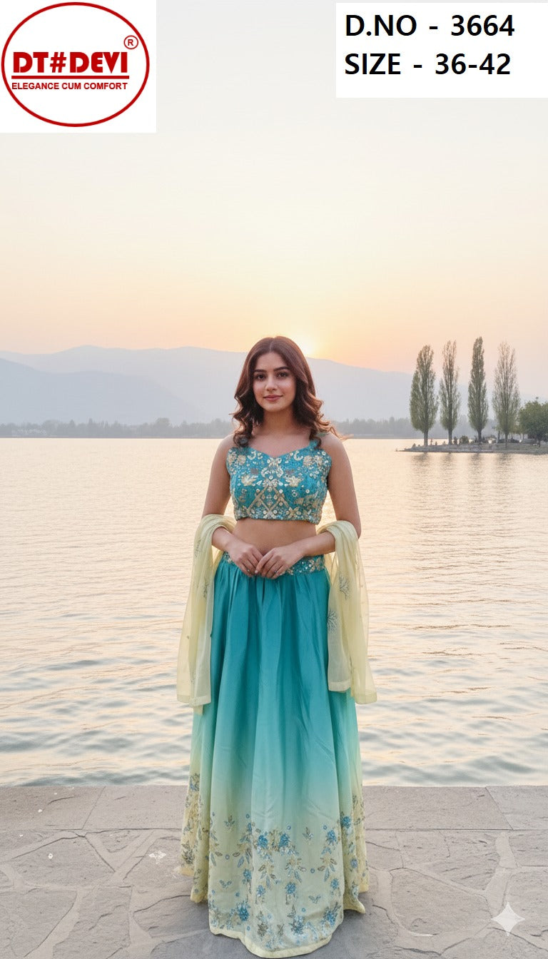 Agni Dn 3664 Dt Devi Viscose Chinon Readymade Girls Lehenga Choli Manufacturer Gujarat