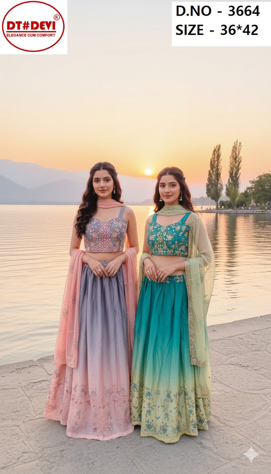 Agni Dn 3664 Dt Devi Viscose Chinon Readymade Girls Lehenga Choli Manufacturer Gujarat