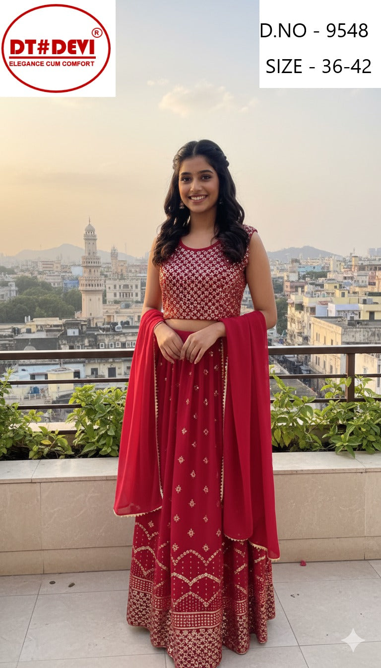 Agni Dn 9548 Dt Devi Georgette Readymade Lehenga Choli Supplier