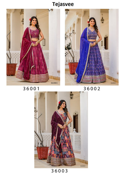 Agnidhara 36001-36003 Tejasvee Georgette Readymade Lehenga Choli Exporter Gujarat
