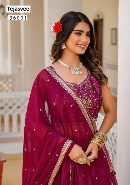 Agnidhara 36001-36003 Tejasvee Georgette Readymade Lehenga Choli Exporter Gujarat