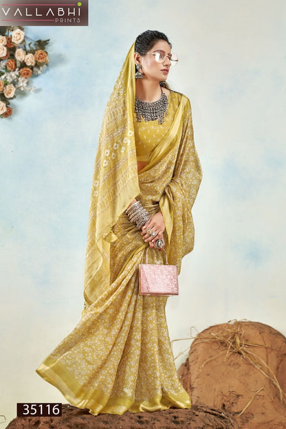 Agnija Vallabhi Prints Moss Sarees Wholesale Price