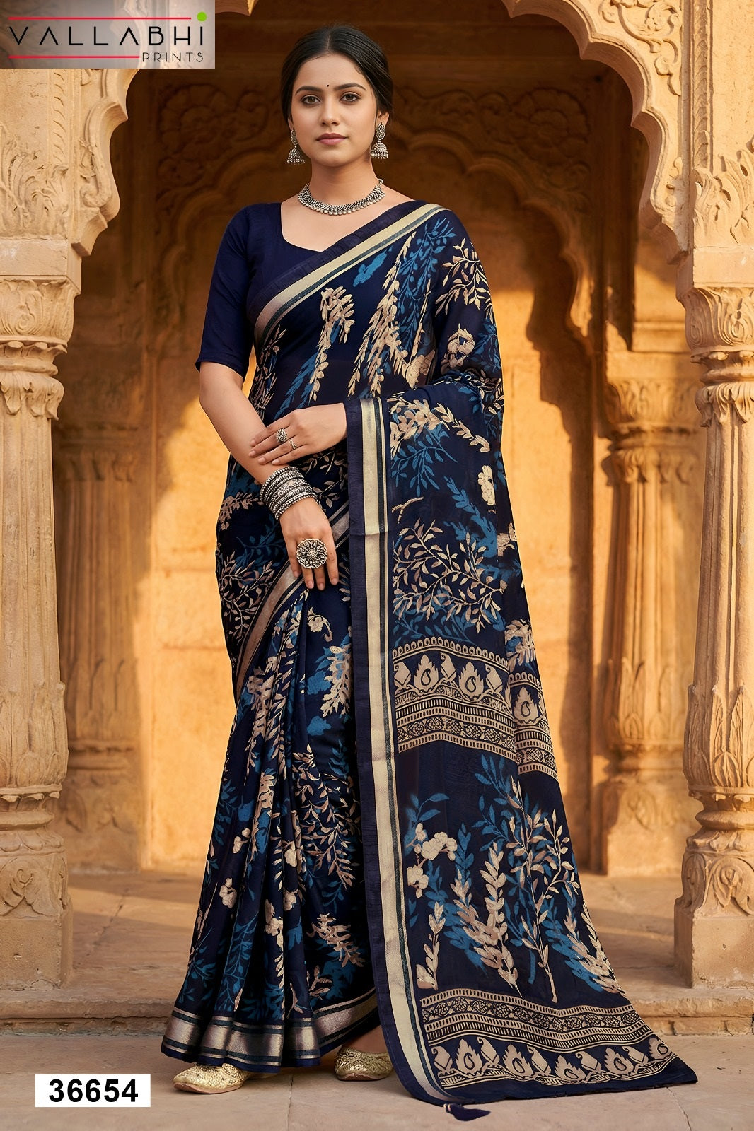 Agnija Vol 17 Vallabhi Prints Georgette Sarees Wholesaler Gujarat