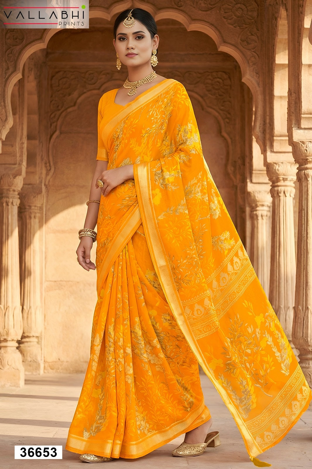 Agnija Vol 17 Vallabhi Prints Georgette Sarees Wholesaler Gujarat
