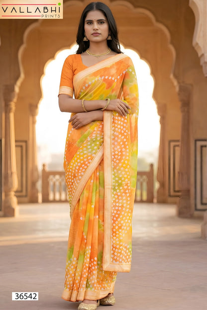Agnija Vol 19 Vallabhi Prints Georgette Sarees Manufacturer