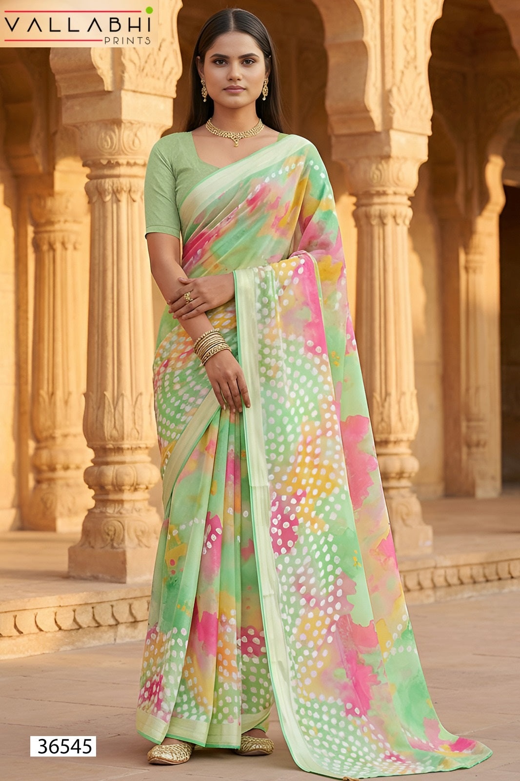 Agnija Vol 19 Vallabhi Prints Georgette Sarees Manufacturer