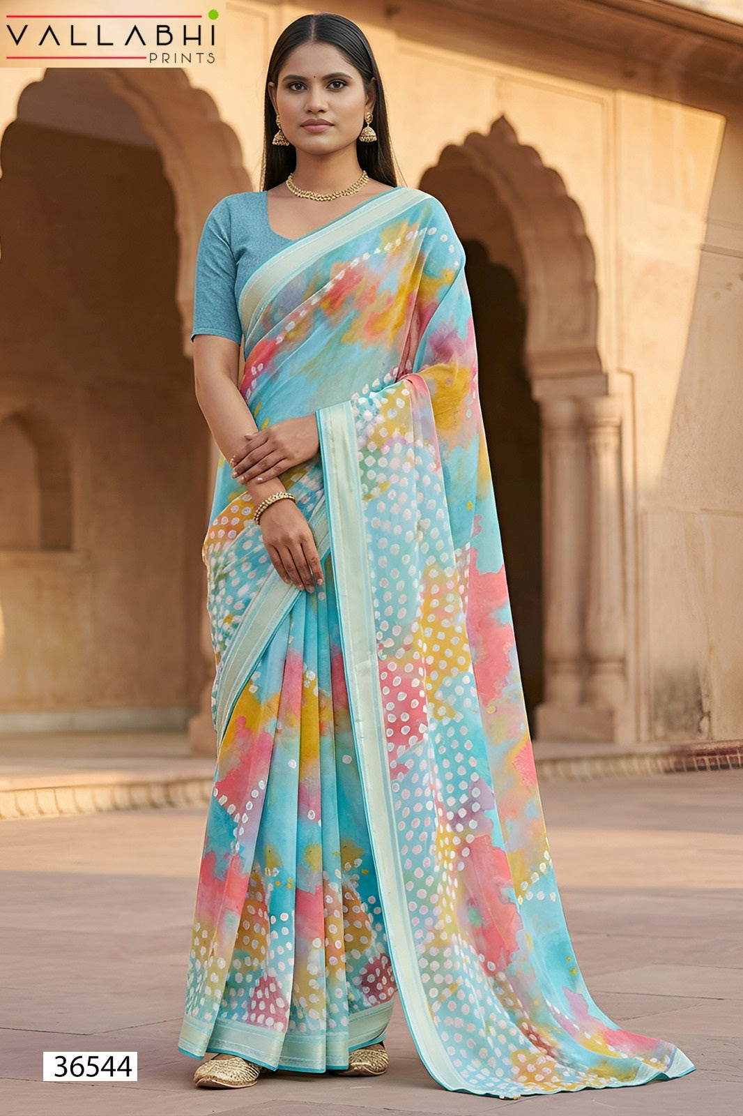 Agnija Vol 19 Vallabhi Prints Georgette Sarees Manufacturer