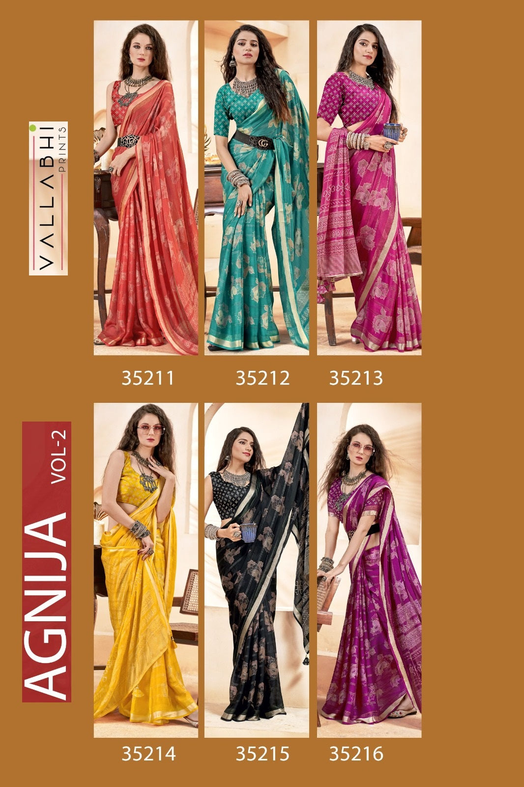 Agnija Vol 2 Vallabhi Prints Georgette Sarees Wholesale