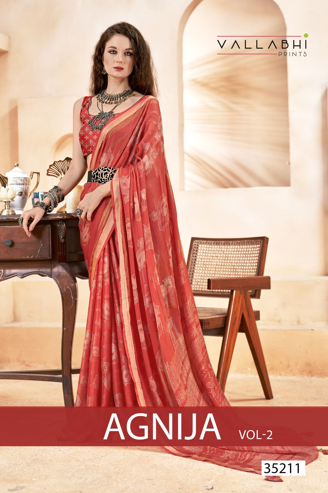 Agnija Vol 2 Vallabhi Prints Georgette Sarees Wholesale