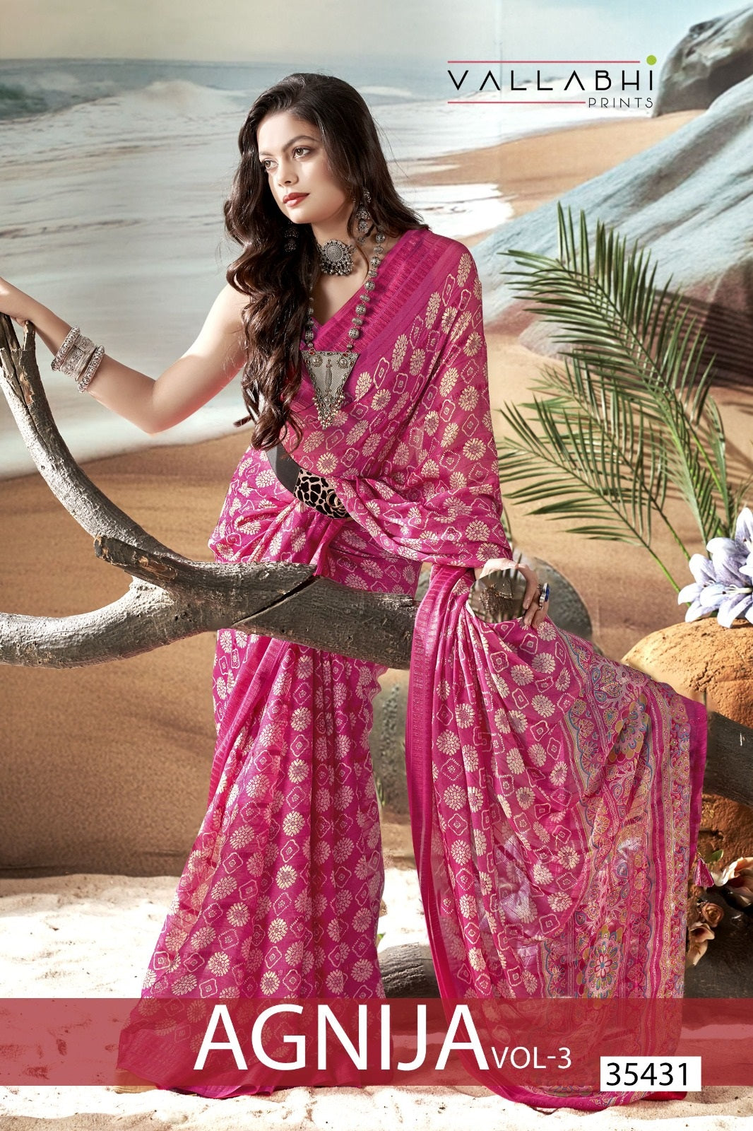 Agnija Vol 3 Vallabhi Prints Georgette Sarees Exporter India