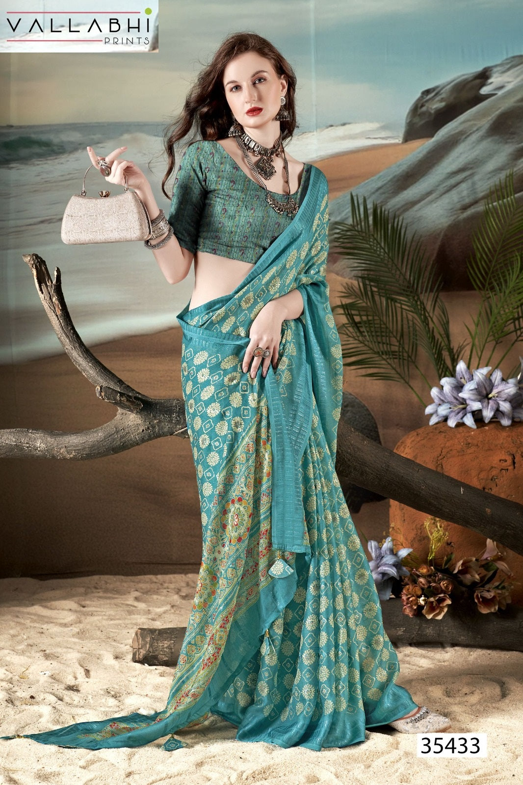Agnija Vol 3 Vallabhi Prints Georgette Sarees Exporter India