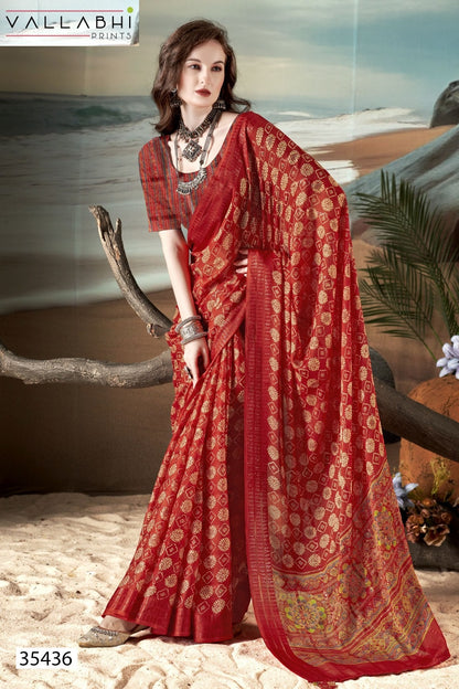 Agnija Vol 3 Vallabhi Prints Georgette Sarees Exporter India