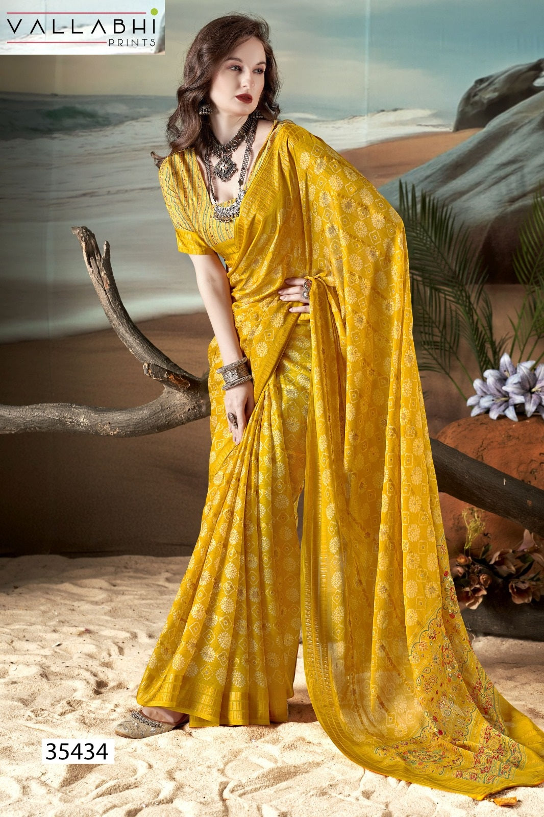 Agnija Vol 3 Vallabhi Prints Georgette Sarees Exporter India