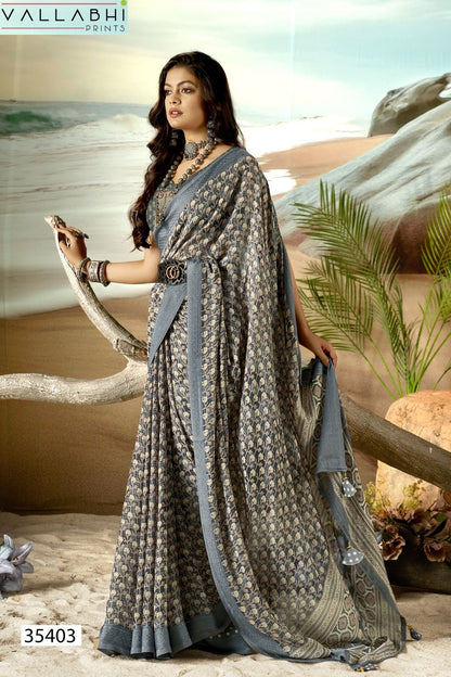 Agnija Vol 4 Vallabhi Prints Moss Sarees Wholesale Rate