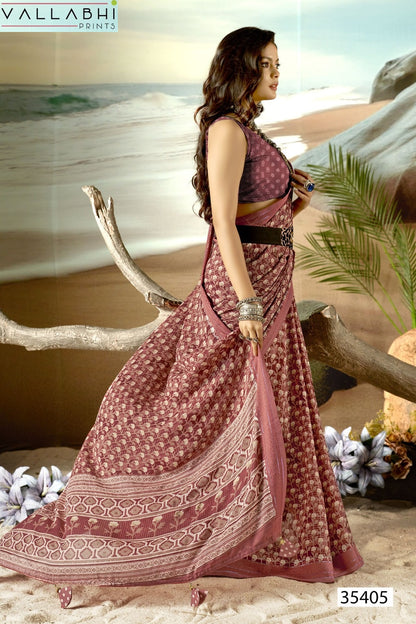 Agnija Vol 4 Vallabhi Prints Moss Sarees Wholesale Rate