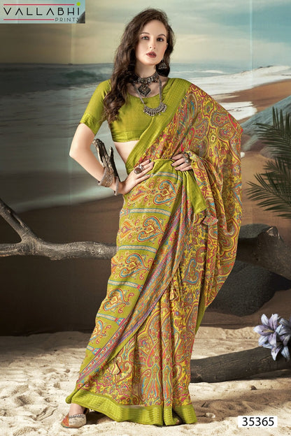 Agnija Vol 5 Vallabhi Prints Moss Sarees Wholesaler