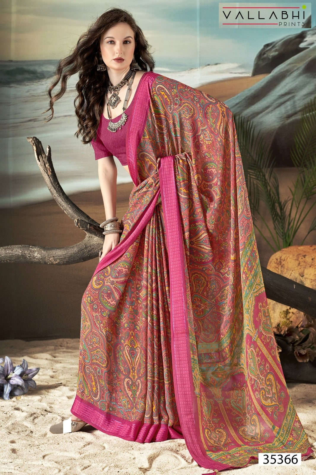 Agnija Vol 5 Vallabhi Prints Moss Sarees Wholesaler