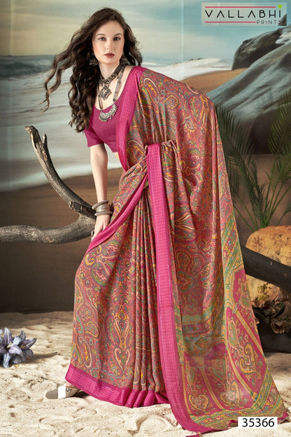 Agnija Vol 5 Vallabhi Prints Moss Sarees Wholesaler