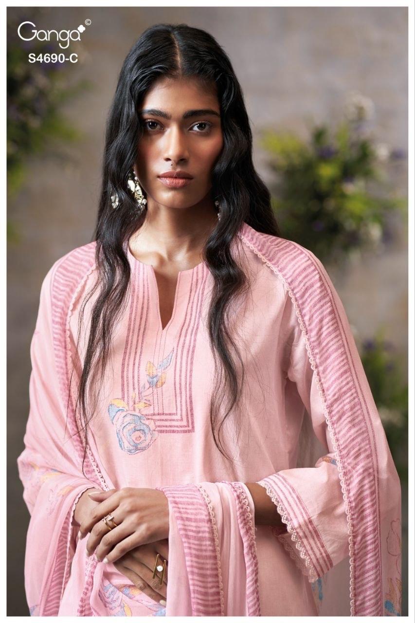 Ahaana 4690 Ganga Organdy Plazzo Style Suits Manufacturer India