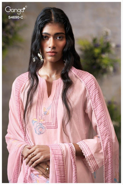 Ahaana 4690 Ganga Organdy Plazzo Style Suits Manufacturer India