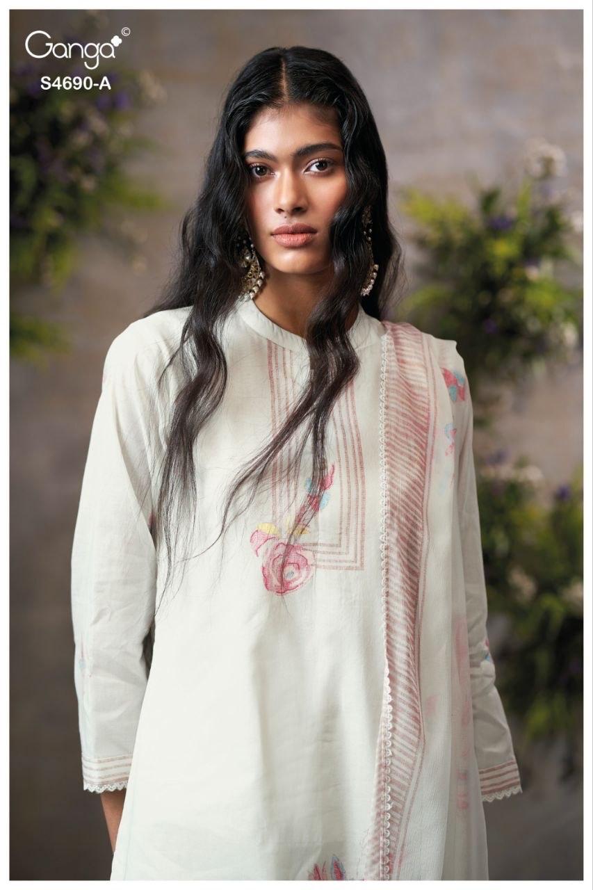 Ahaana 4690 Ganga Organdy Plazzo Style Suits Manufacturer India